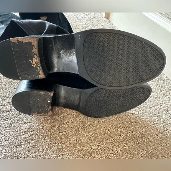 Tory Burch Thea Suede Over-the-Knee Boots in Black - Picture 9 of 10